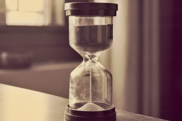 Time running out hourglass